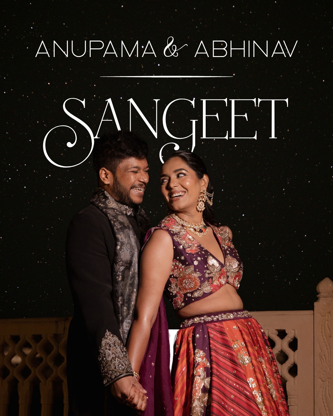 Sangeet title card of Anupama and Abhinav — Anupama & Abhinav, Mundota Palace, Jaipur