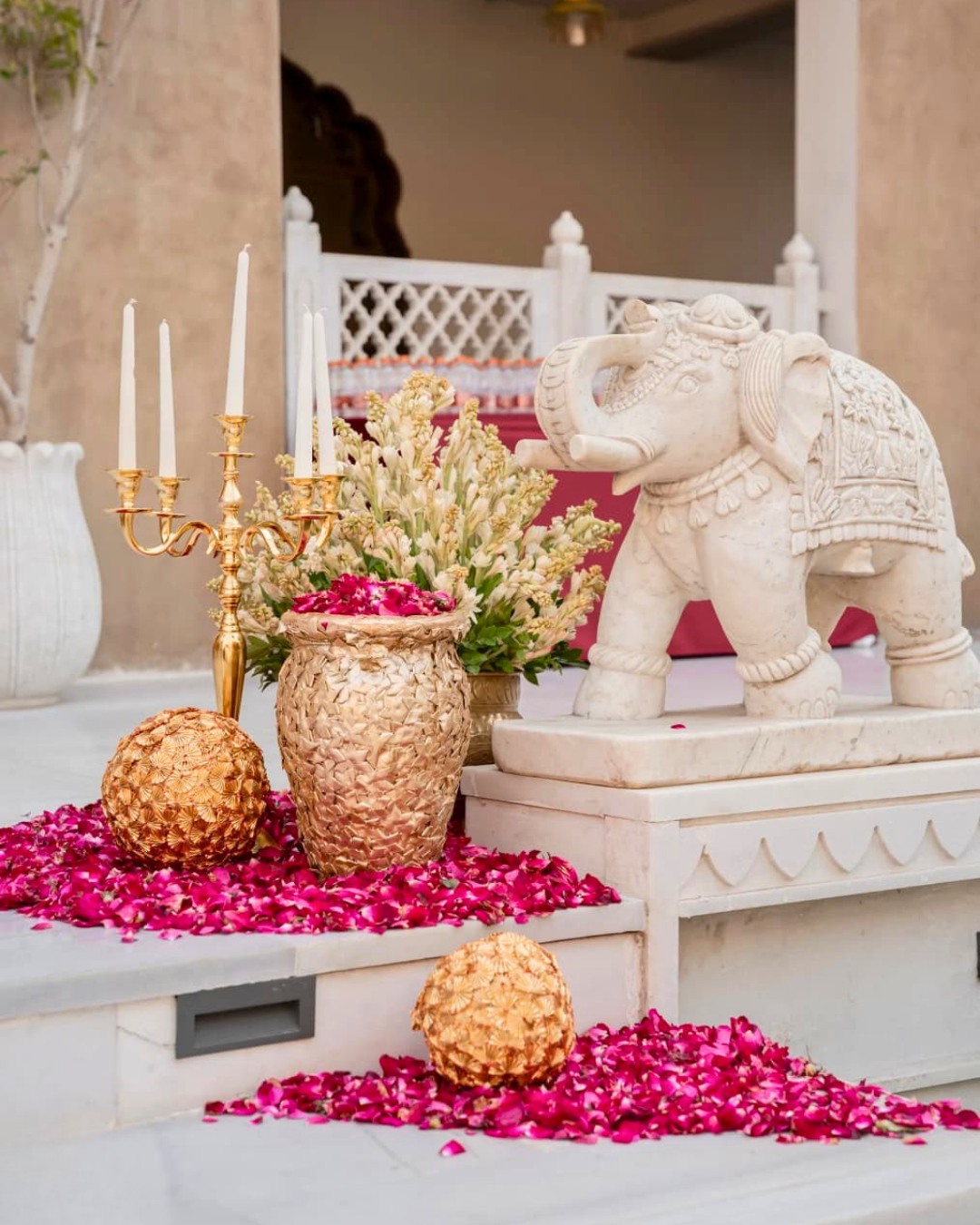 Celebration of colours and love: haldi décor — Devanshi & Rohan, Taj Lalit Bagh, Udaipur