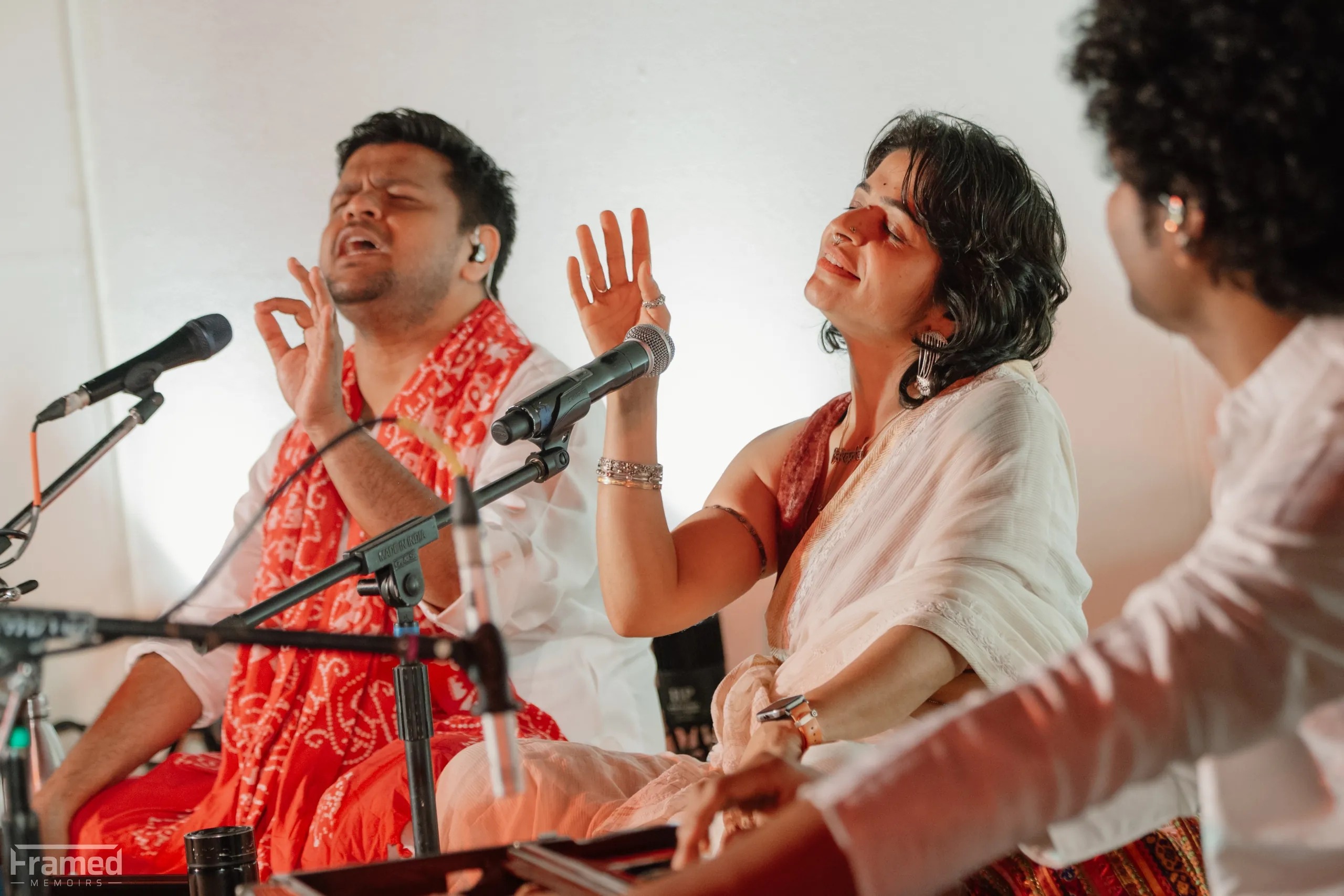 Musicians performing for the guests during an evening function